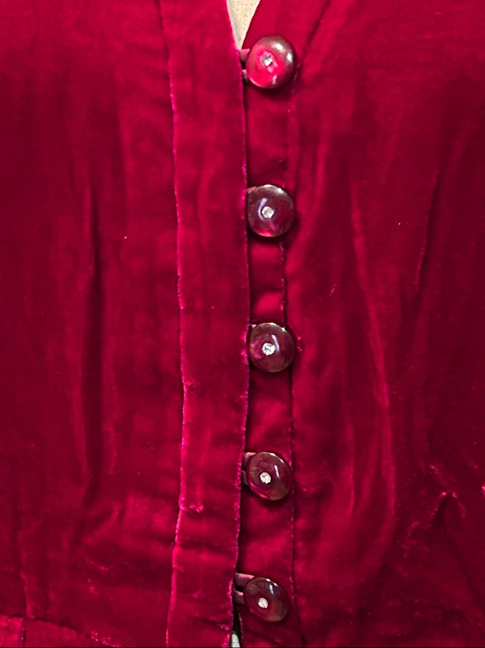 Vintage Raspberry Silk Velvet Top - Picture 5 of 11